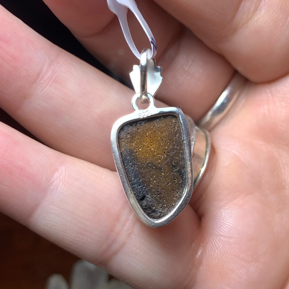 Solid Sterling Boulder Opal Pendant - image 5
